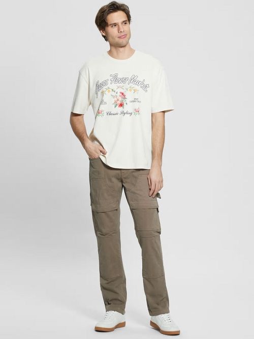 Guess Eco Flower Market Tee Wit | GUESS-SN30582