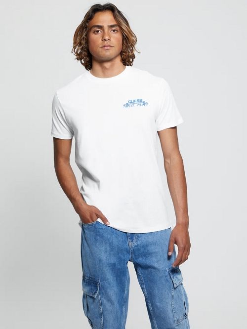 Guess Eco Fuji Stamp Tee Wit | GUESS-SN30676