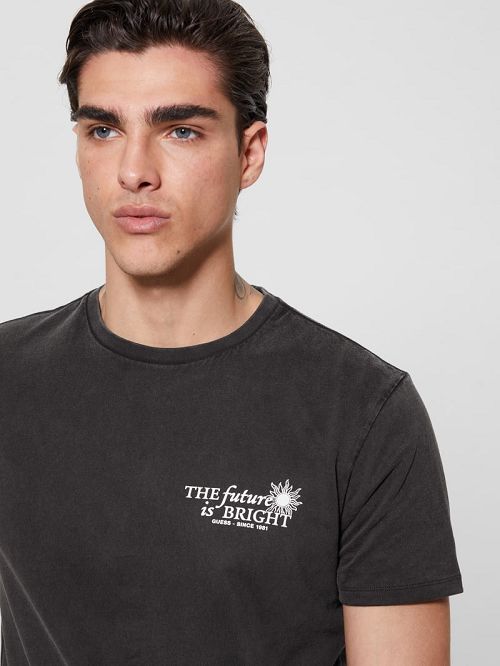 Guess Eco Future Is Bright Tee Zwart | GUESS-SN30651