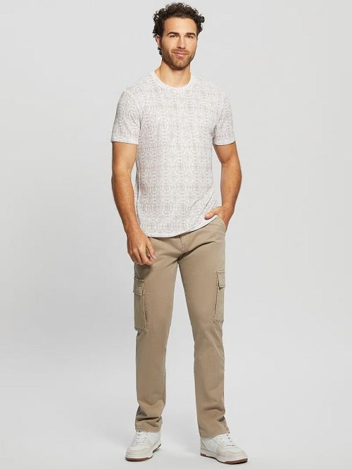 Guess Eco Gauze Crewneck Tee Wit | GUESS-SN30527