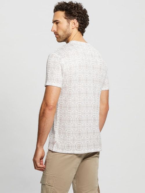 Guess Eco Gauze Crewneck Tee Wit | GUESS-SN30527