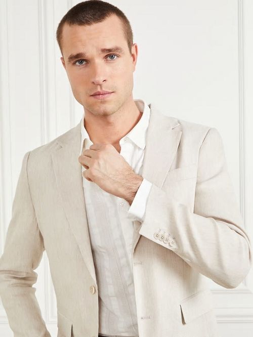 Guess Eco George Notched Blazer Wit | GUESS-SN30802