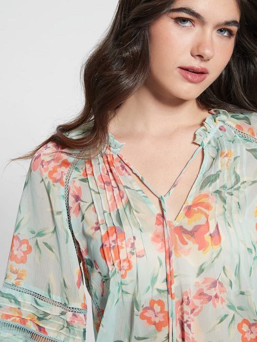 Guess Eco Gilda Printed Top Blauw | GUESS-SN27590