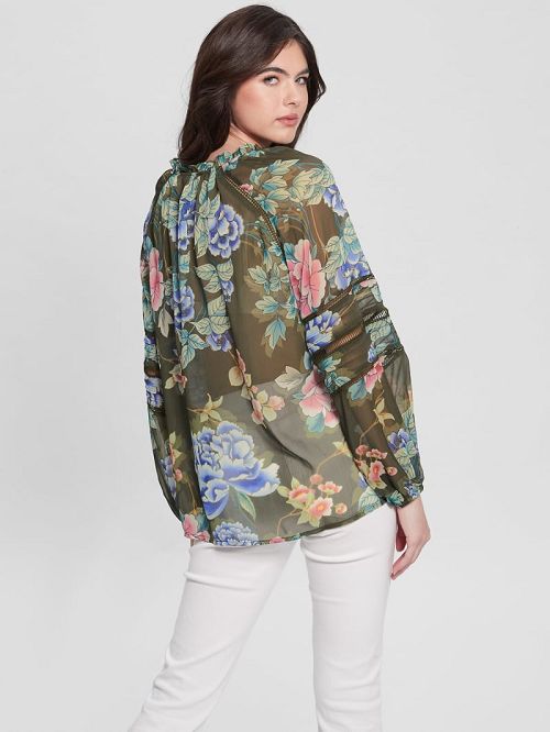 Guess Eco Gilda Printed Top Groen | GUESS-SN27061