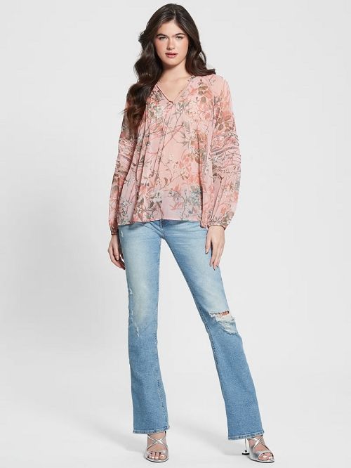 Guess Eco Gilda Printed Top Roze | GUESS-SN27152