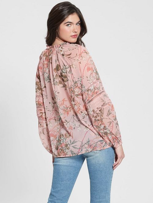 Guess Eco Gilda Printed Top Roze | GUESS-SN27152