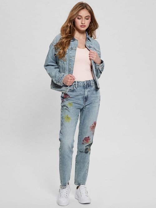 Guess Eco Girly Embroidered Jeans Blauw | GUESS-SN26607