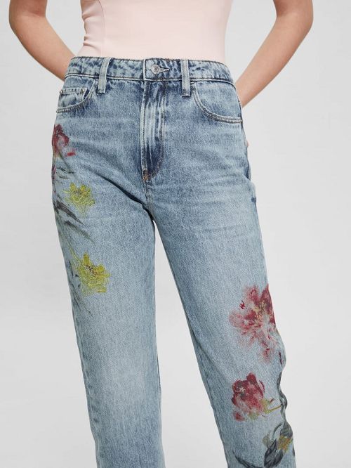 Guess Eco Girly Embroidered Jeans Blauw | GUESS-SN26607