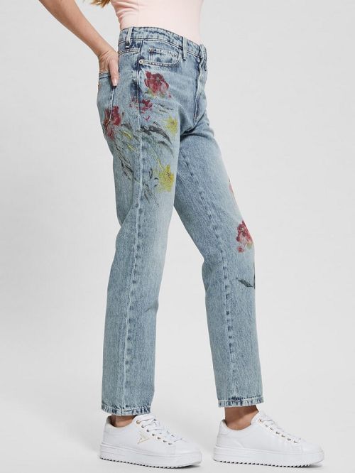 Guess Eco Girly Embroidered Jeans Blauw | GUESS-SN26607