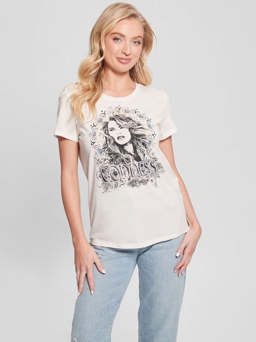 Guess Eco Goddess Sketch Tee Wit | GUESS-SN27059