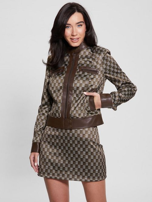 Guess Eco Greta Moto Jacket Bruin | GUESS-SN28055