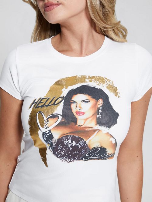 Guess Eco Hello Tee Wit | GUESS-SN27219