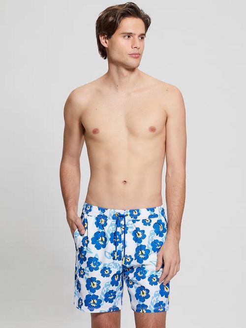 Guess Eco Hibiscus Swim Trunks Blauw | GUESS-SN31602