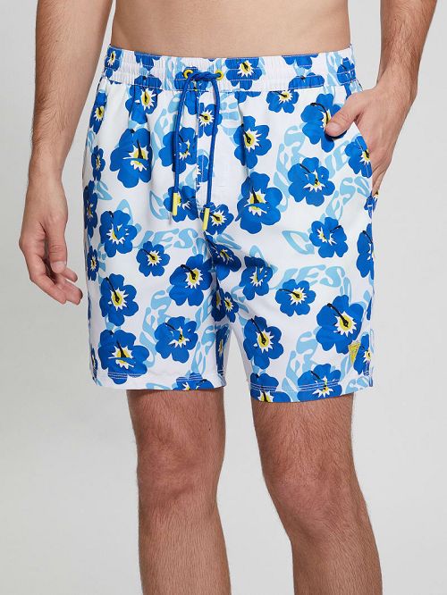 Guess Eco Hibiscus Swim Trunks Blauw | GUESS-SN31602