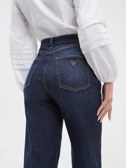 Guess Eco High-Rise Wide Leg Jeans Blauw | GUESS-SN26613