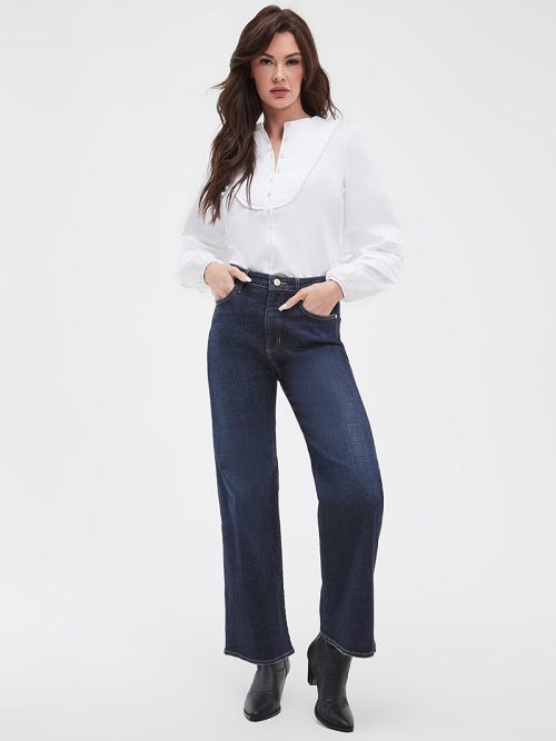 Guess Eco High-Rise Wide Leg Jeans Blauw | GUESS-SN26613