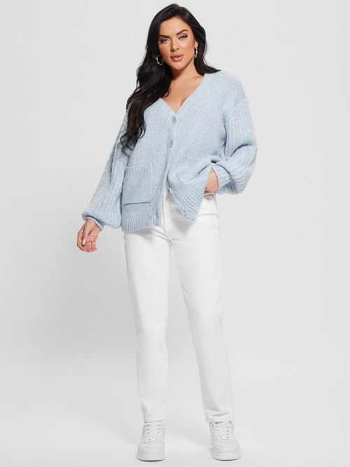 Guess Eco Hiro Knit Cardigan Sweater Blauw | GUESS-SN27785