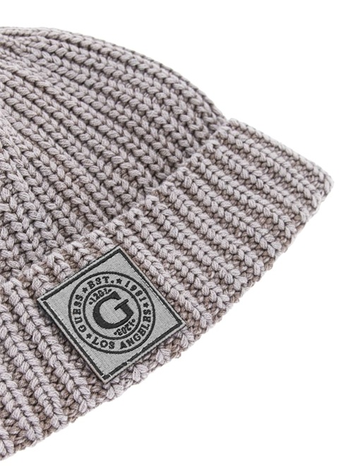 Guess Eco Hunter Ribbed Beanie Beige | GUESS-SN31936