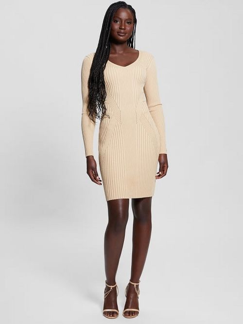 Guess Eco Isabella Sweater Dress Beige | GUESS-SN27029