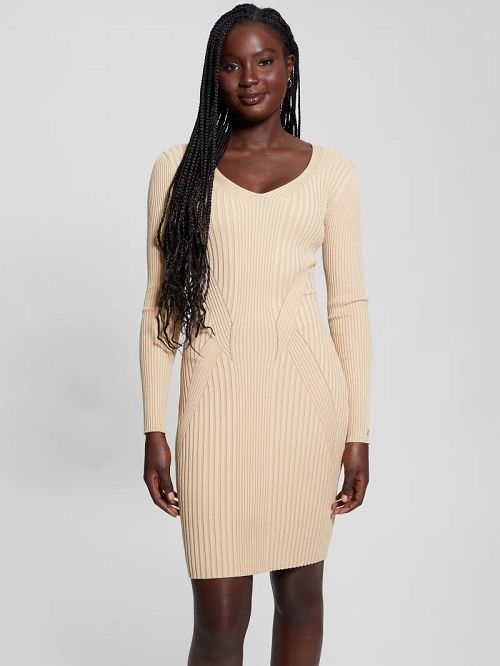 Guess Eco Isabella Sweater Dress Beige | GUESS-SN27029