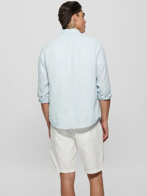 Guess Eco Island Linen Shirt Blauw | GUESS-SN31085