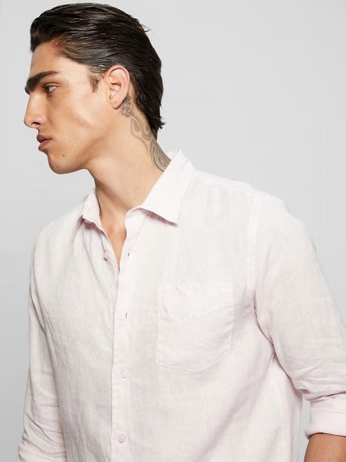 Guess Eco Island Linen Shirt Roze | GUESS-SN31224