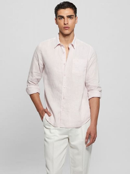 Guess Eco Island Linen Shirt Roze | GUESS-SN31224