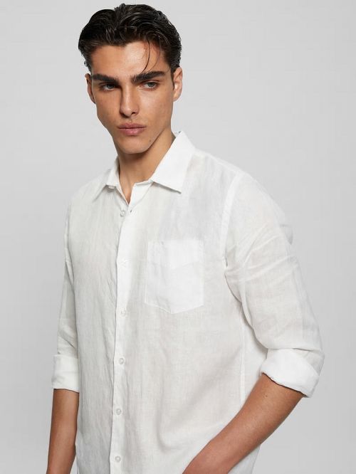 Guess Eco Island Linen Shirt Wit | GUESS-SN31187