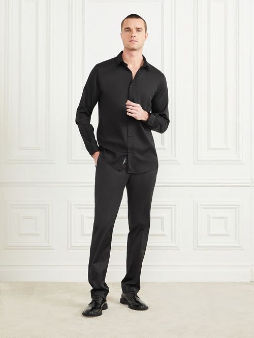 Guess Eco Jacob It Notched Shirt Zwart | GUESS-SN31139