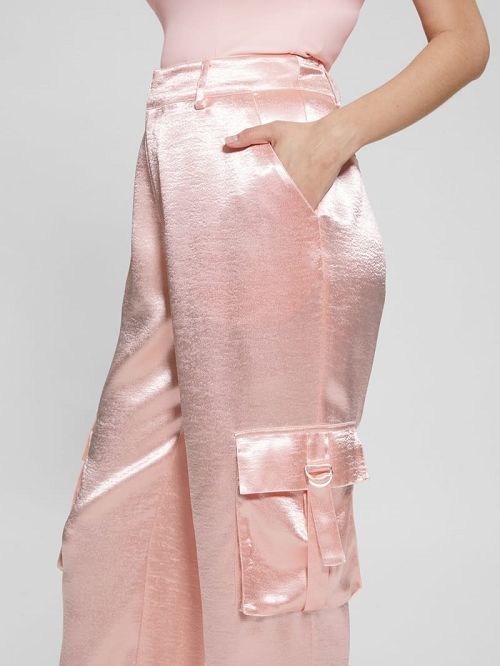 Guess Eco Jamie Satin Cargo Pants Roze | GUESS-SN28202