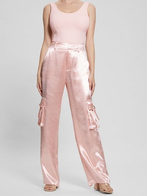 Guess Eco Jamie Satin Cargo Pants Roze | GUESS-SN28202