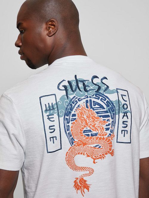 Guess Eco Japanese Dragon Crewneck Tee Wit | GUESS-SN30667