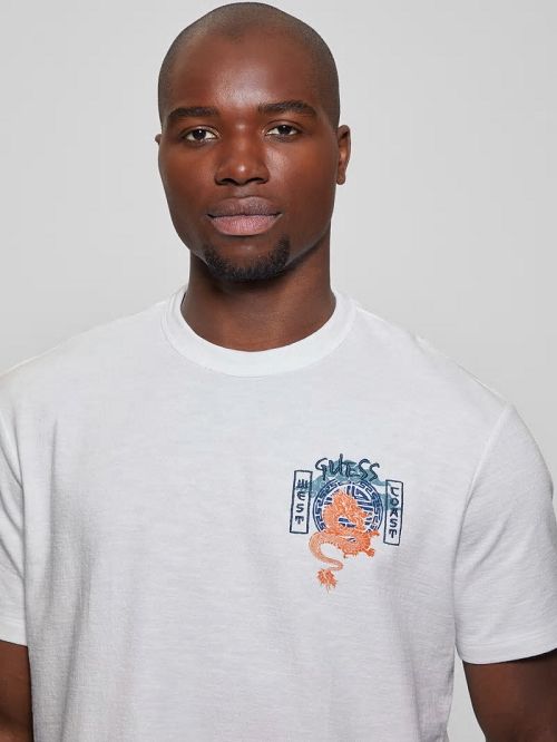 Guess Eco Japanese Dragon Crewneck Tee Wit | GUESS-SN30667