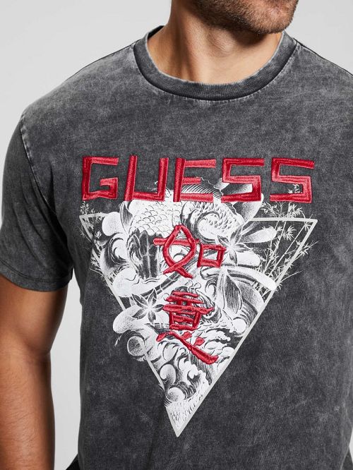 Guess Eco Japanese Tee Zwart | GUESS-SN30642