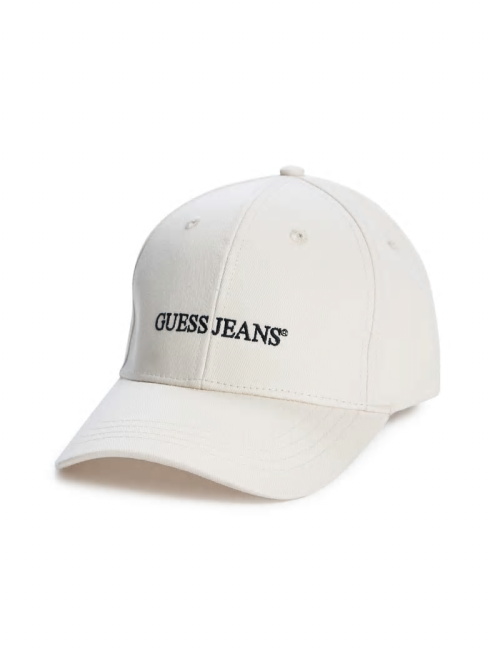 Guess Eco Jeans Logo Baseball Cap Wit | GUESS-SN31923
