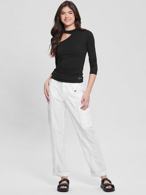 Guess Eco Jenna Cutout Top Zwart | GUESS-SN27110