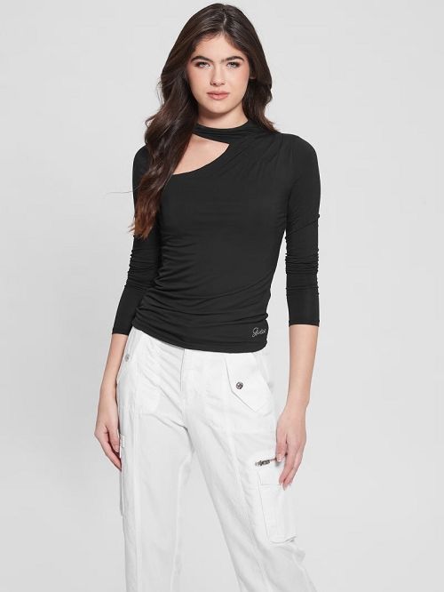 Guess Eco Jenna Cutout Top Zwart | GUESS-SN27110