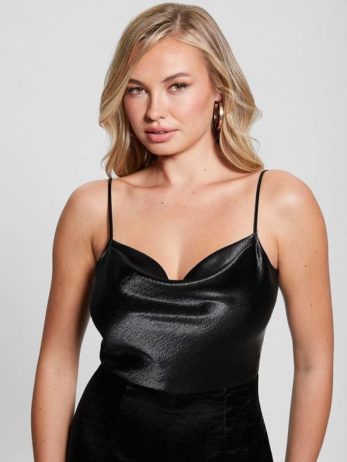 Guess Eco Jennie Satin Jumpsuit Zwart | GUESS-SN26755