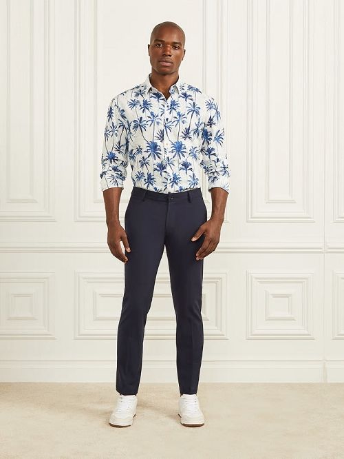 Guess Eco Joe Linen Shirt Blauw | GUESS-SN31140