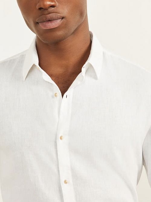 Guess Eco Joe Linen Shirt Wit | GUESS-SN31237