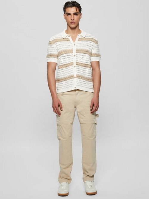 Guess Eco Joshua Striped Crochet Shirt Multi | GUESS-SN31270