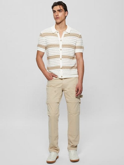 Guess Eco Joshua Striped Crochet Shirt Multi | GUESS-SN31270