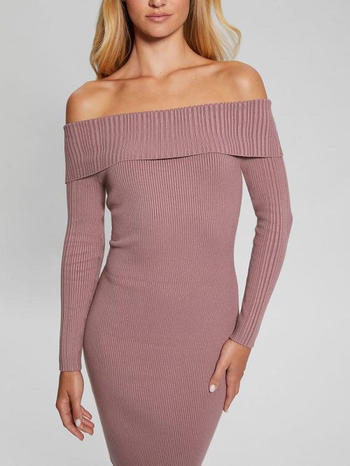 Guess Eco Julia Off-the-Shoulder Dress Roze | GUESS-SN26972