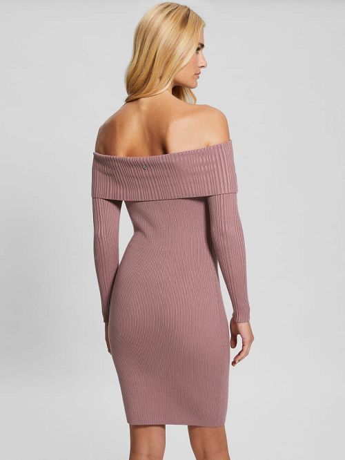 Guess Eco Julia Off-the-Shoulder Dress Roze | GUESS-SN26972