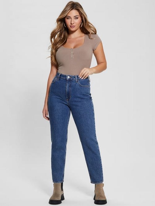 Guess Eco Karlee Henley Tee Beige | GUESS-SN27165
