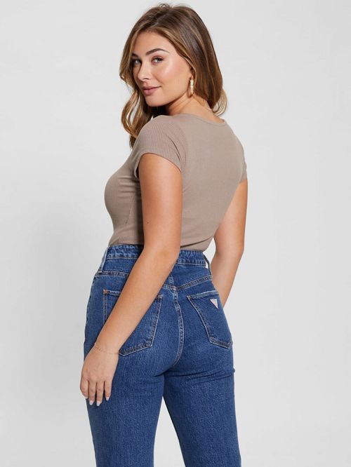 Guess Eco Karlee Henley Tee Beige | GUESS-SN27165