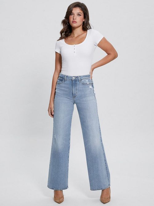 Guess Eco Karlee Henley Tee Wit | GUESS-SN27549