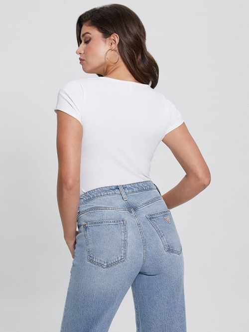 Guess Eco Karlee Henley Tee Wit | GUESS-SN27549