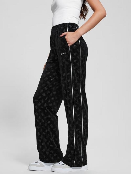 Guess Eco Krissy Velvet Active Pants Zwart | GUESS-SN28467