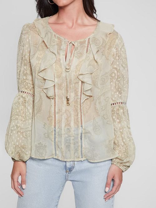 Guess Eco Laila Top Beige | GUESS-SN27597